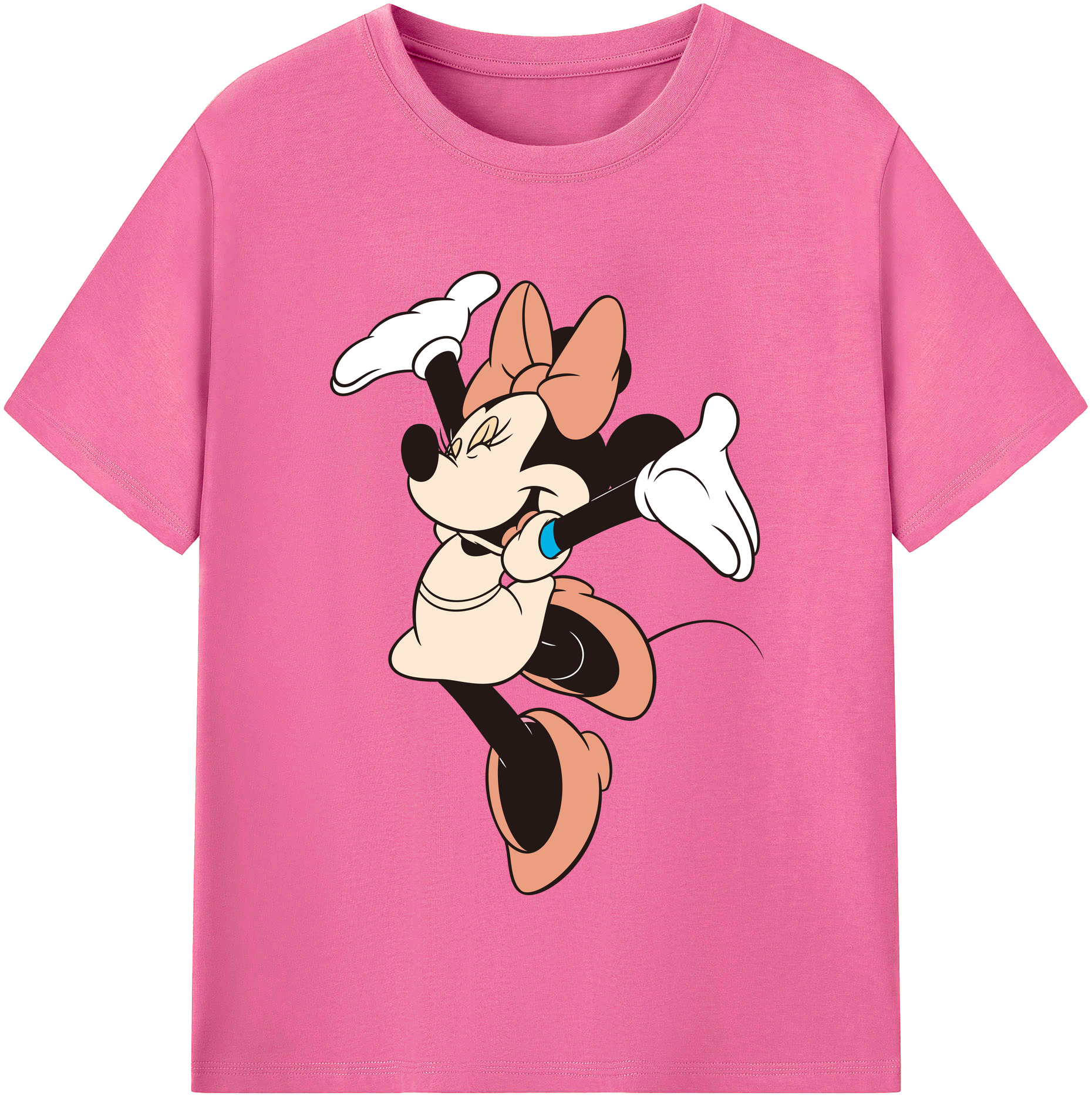 （画像用） ミッキーマウス Mickey Mouse レディースカジュアルプリントTシャツ（綿100％）